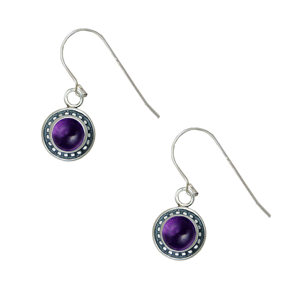 Sterling Silver Petite Amethyst Gemstone Drop Dangle Earrings